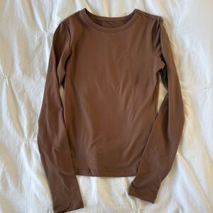 Brown Long Sleeve Women's Top
